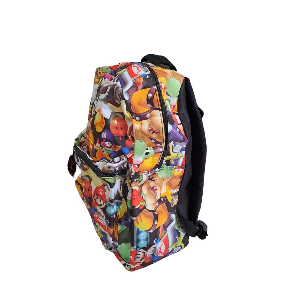 Nintendo Mario Bros 16" Backpack Yoshi, Luigi Comic Print School Book Bag - Picture 2 of 4